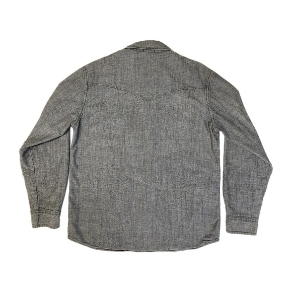 Levi's Fleece Lined Western Shirt Jacket Gray Aztec Shacket L - Picture 4 of 9